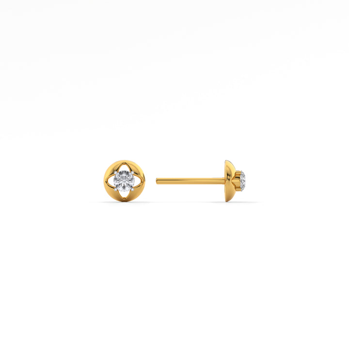 Floral Whisper 9KT Gold Lab Grown Diamond Stud Earring - 1
