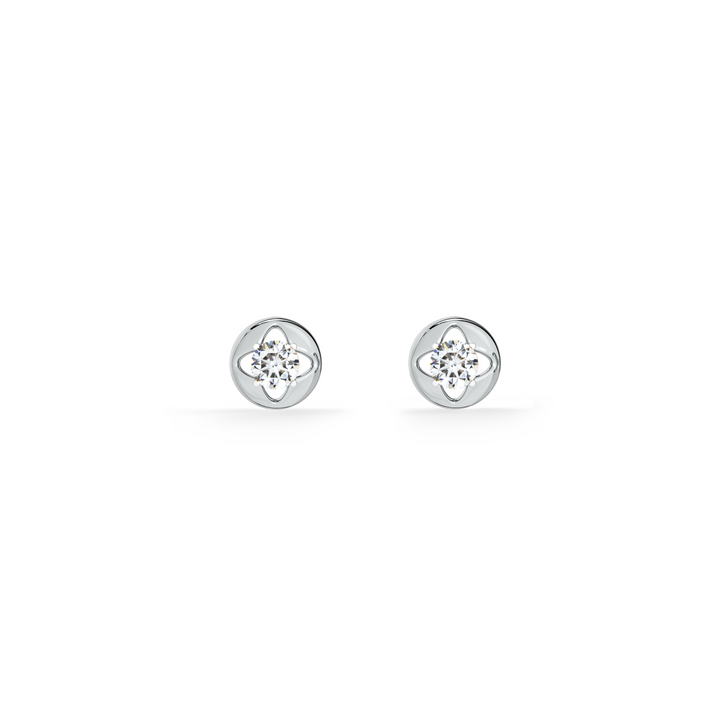 Floral Whisper 9KT Gold Lab Grown Diamond Stud Earring - 3