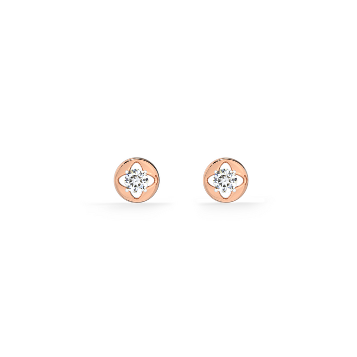 Floral Whisper 9KT Gold Lab Grown Diamond Stud Earring - 2
