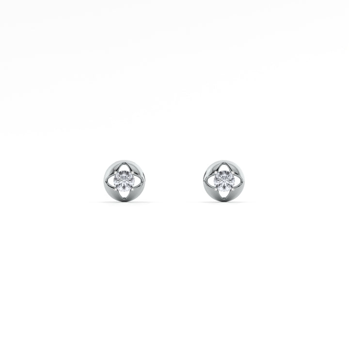 Floral Whisper 9KT Gold Lab Grown Diamond Stud Earring - 5