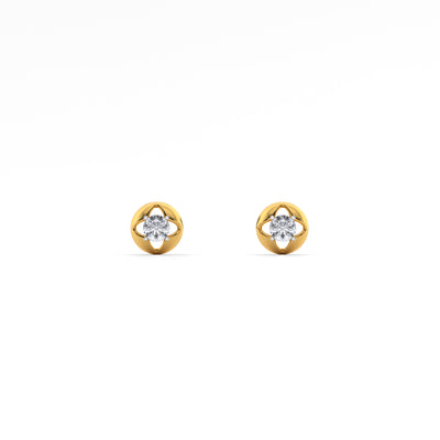 Floral Whisper 9KT Gold Lab Grown Diamond Stud Earring