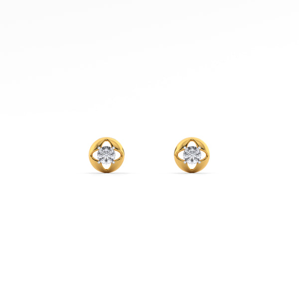 Floral Whisper 9KT Gold Lab Grown Diamond Stud Earring - 4