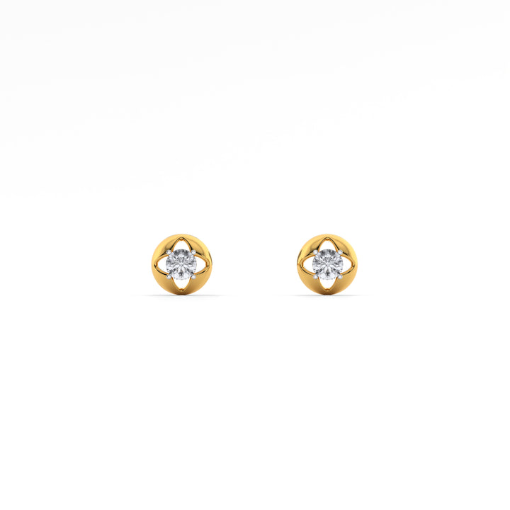 Floral Whisper 9KT Gold Lab Grown Diamond Stud Earring - 4