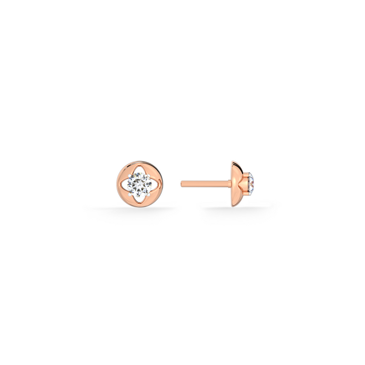 Floral Whisper 9KT Gold Lab Grown Diamond Stud Earring - 4