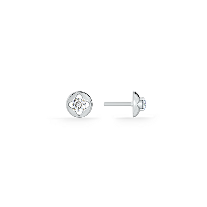 Floral Whisper 9KT Gold Lab Grown Diamond Stud Earring - 1