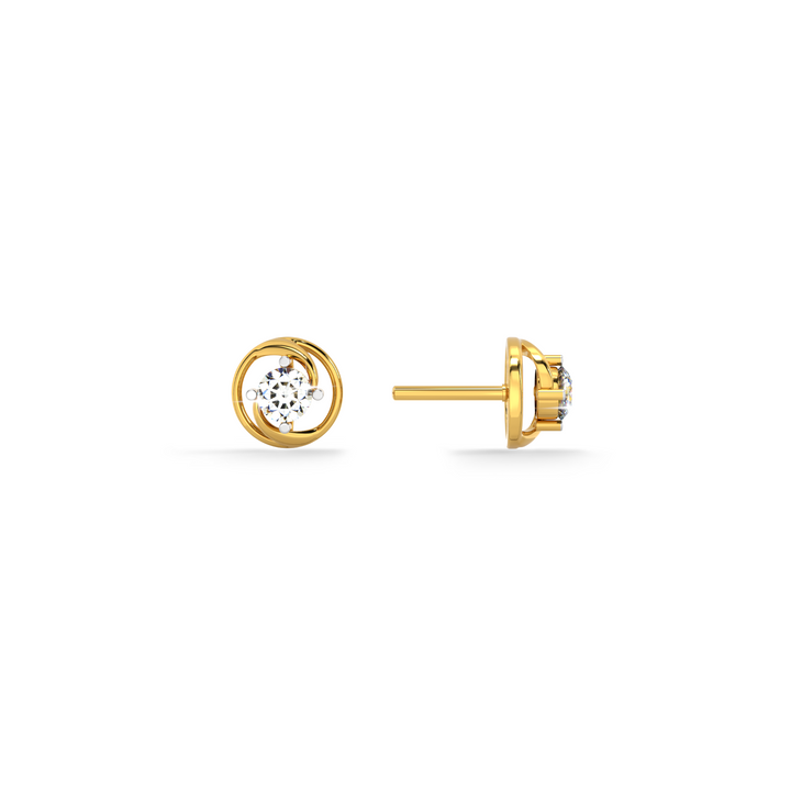 Radiant Bloom Cluster 9KT Gold Lab Grown Diamond Stud Earring - 2