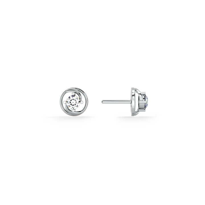 Radiant Bloom Cluster 9KT Gold Lab Grown Diamond Stud Earring - 1