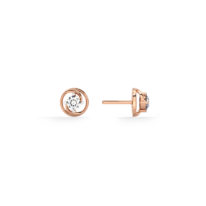 Radiant Bloom Cluster 9KT Gold Lab Grown Diamond Stud Earring - 4