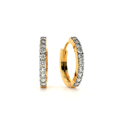 Elegant 9KT Gold Lab Grown Diamond Hoop Earrings