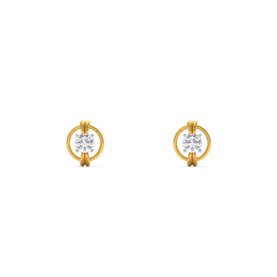 Modern Hoop Inspired 9KT Gold Lab Grown Diamond Stud Earring