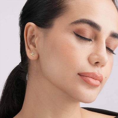 Delicate Butterfly Wing 9KT Gold Lab Grown Diamond Earring