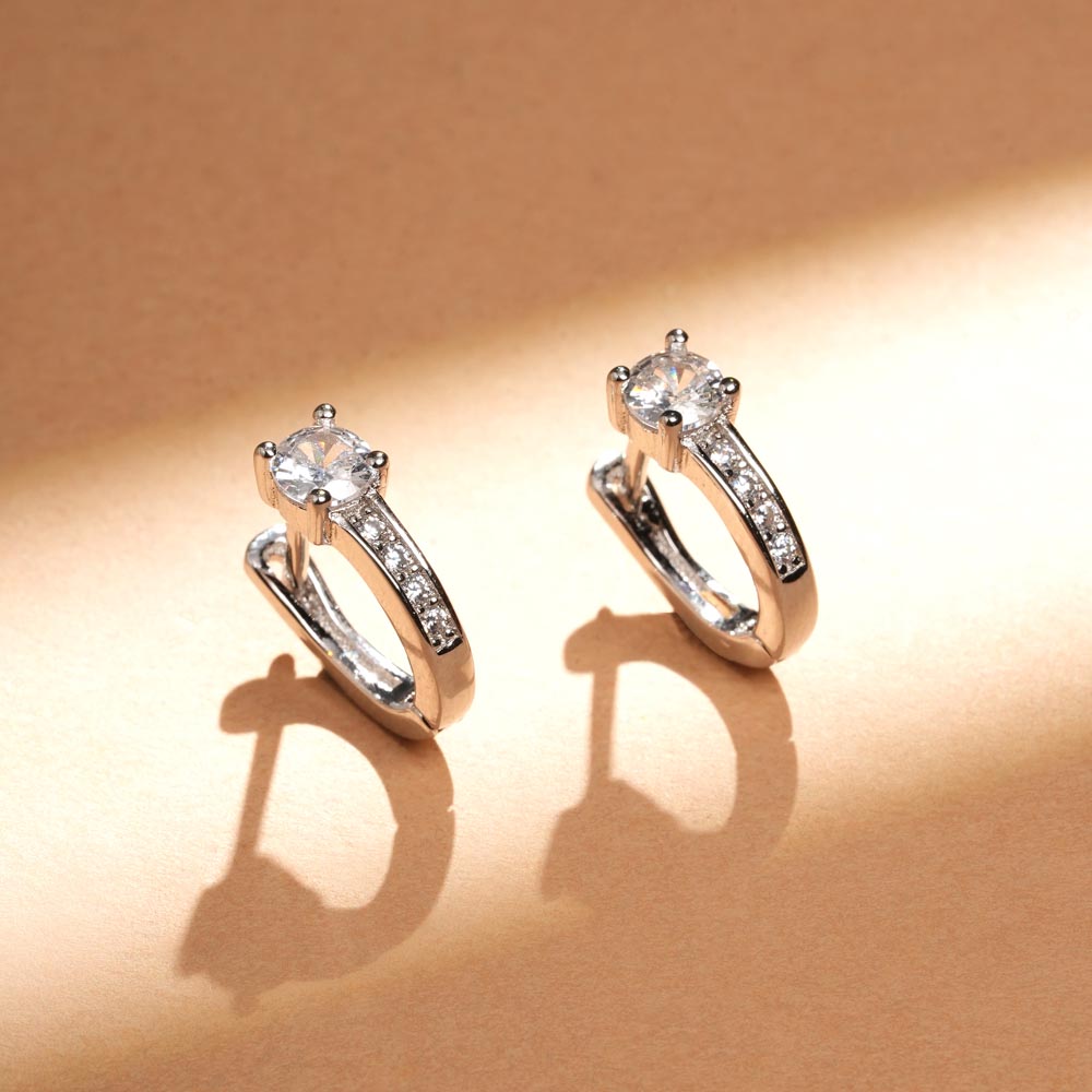 Luminous Crystal Charm Hoop Earrings - view 5