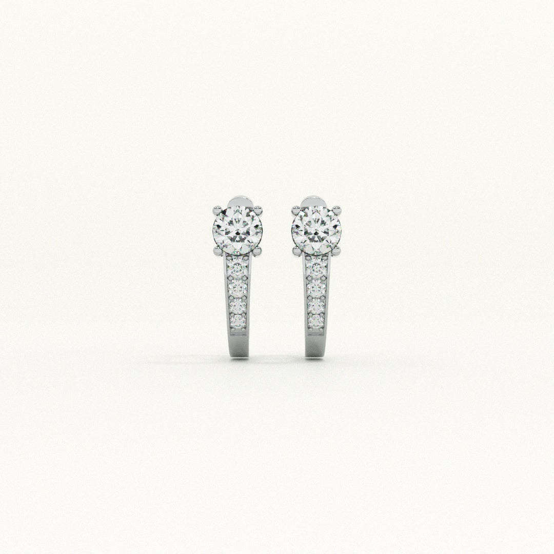 Luminous Crystal Charm Hoop Earrings - view 4