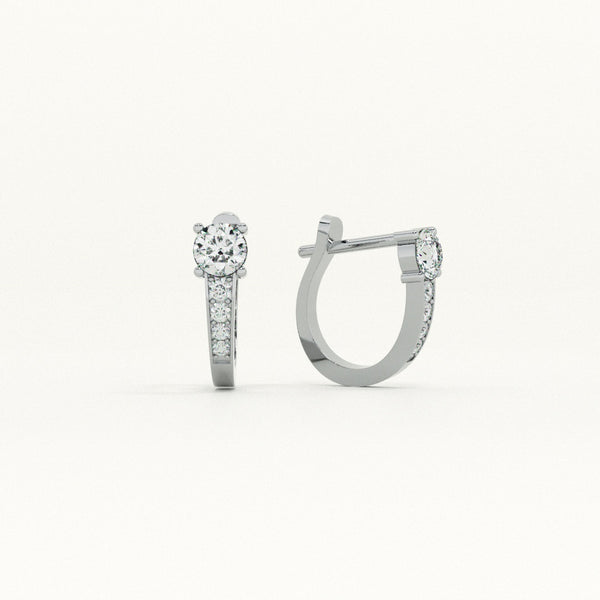 Luminous Crystal Charm Hoop Earrings - Image 1