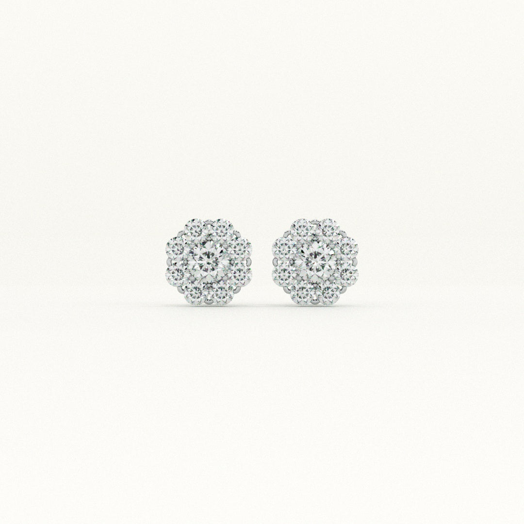 Dazzling Halo Stud Earrings - view 4