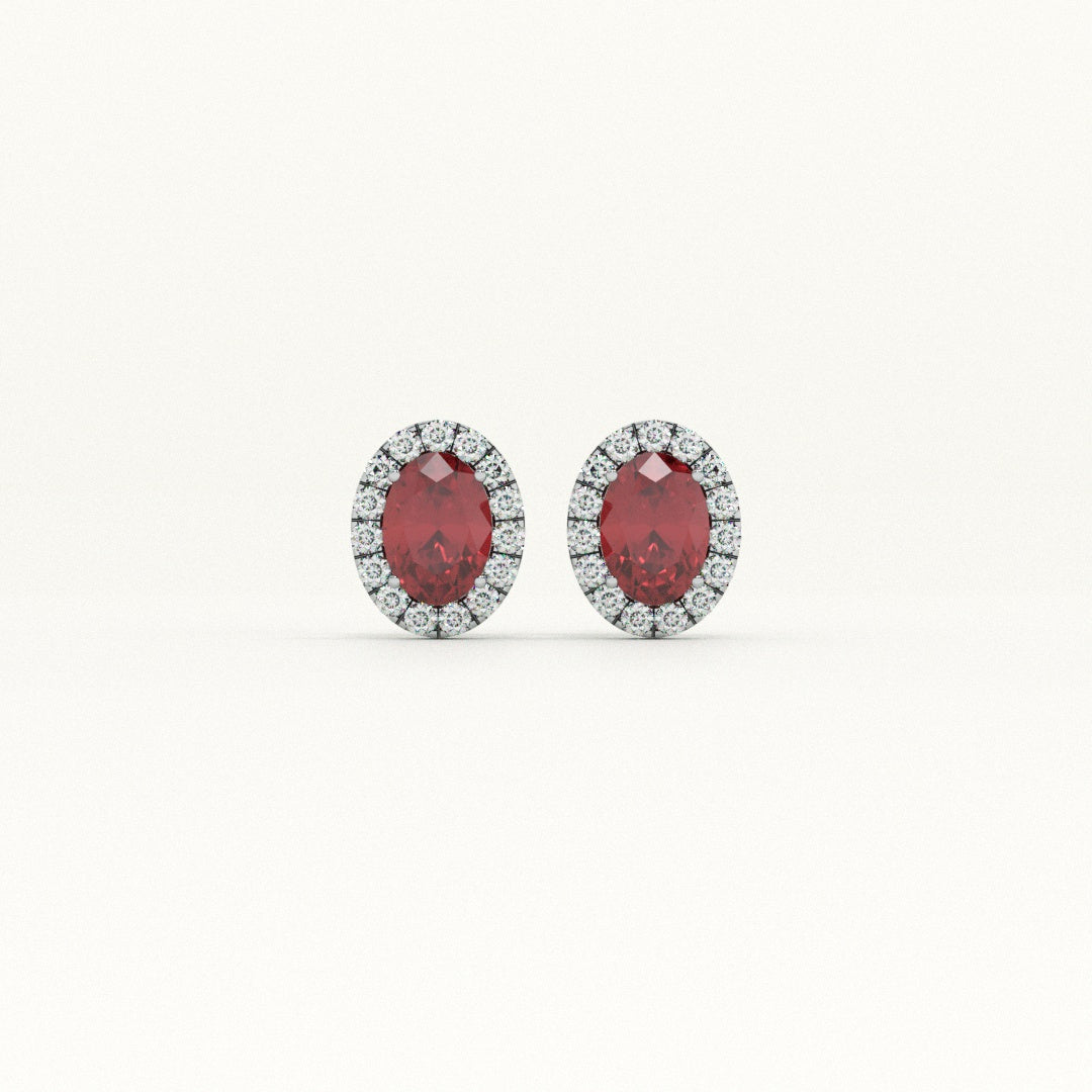 Timeless Synthetic Red Ruby Stud Earring - view 4