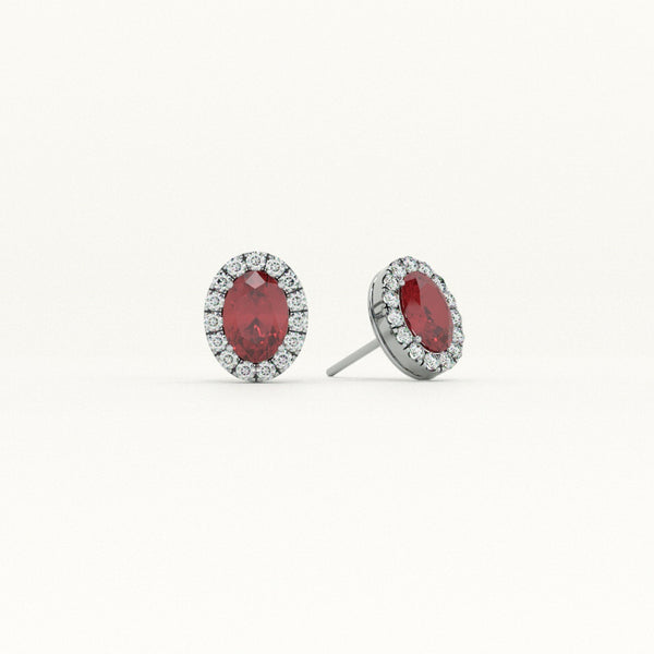Timeless Synthetic Red Ruby Stud Earring