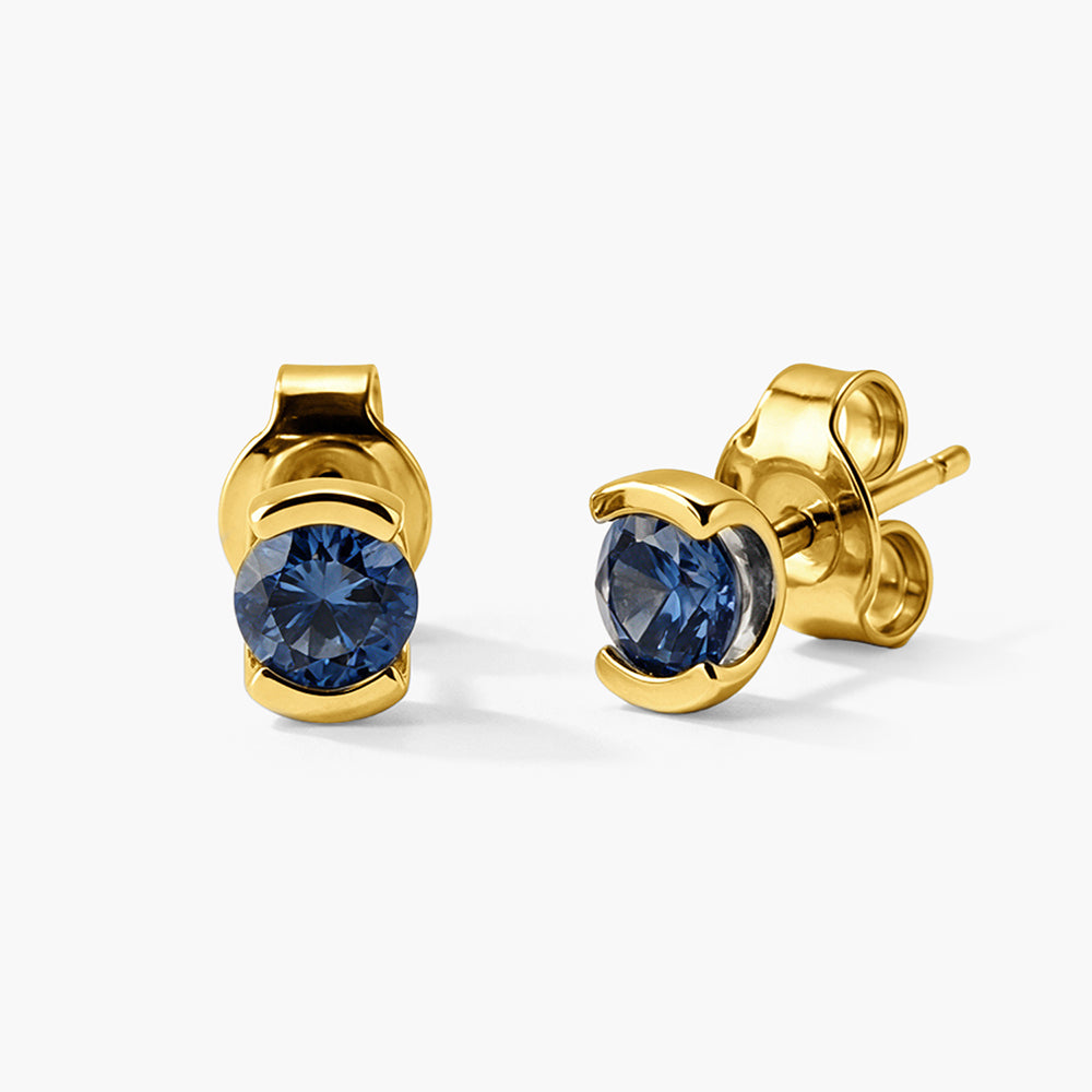 Blue Solitaire 925 Sterling Silver Earrings