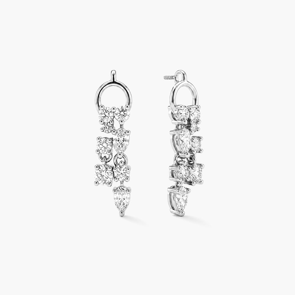 Ascending Crystal Platinum Plated 925 Sterling Silver Earrings