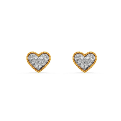 Heart Cluster 9KT Lab Grown Diamond Stud Earring