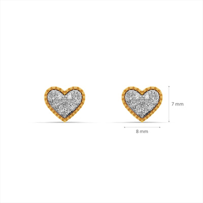 Heart Cluster 9KT Lab Grown Diamond Stud Earring