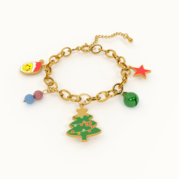 Christmas Charm Golden Bracelet