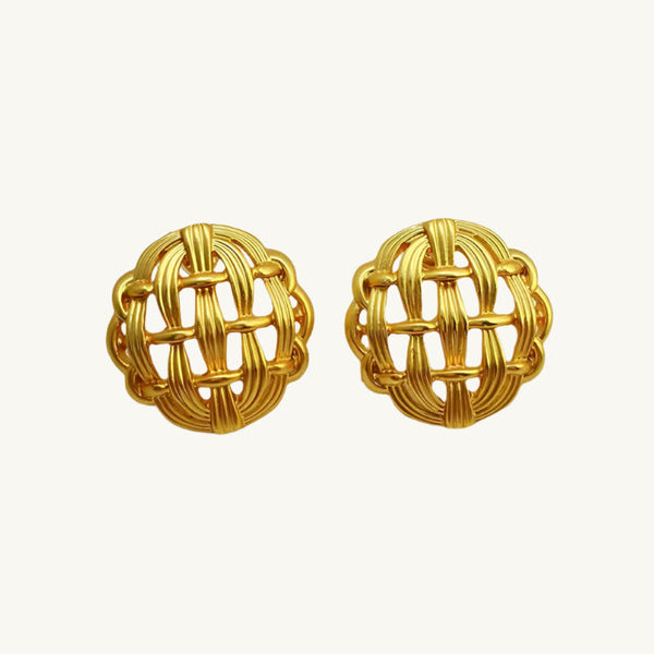 Golden Web Stud Earrings