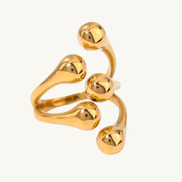 Chunky Beads Gold Ring