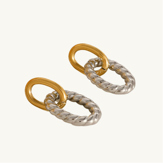 Two-Tone Linked Earrings