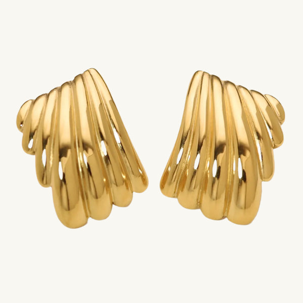 Ribbed Chunky Stud Earrings