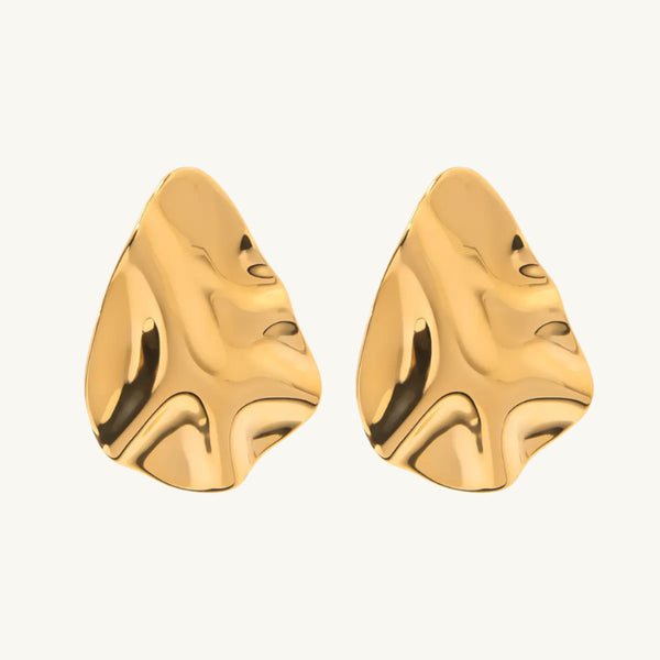 Golden Leaf Stud Earrings