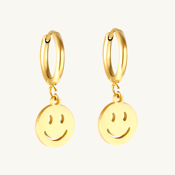 Smiley Face Hoop Earrings