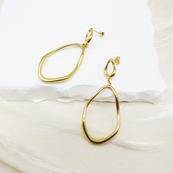 Wavy Loop Drop Earrings