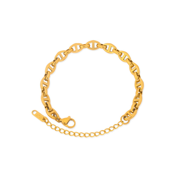 Gold D-Link Chain Bracelet