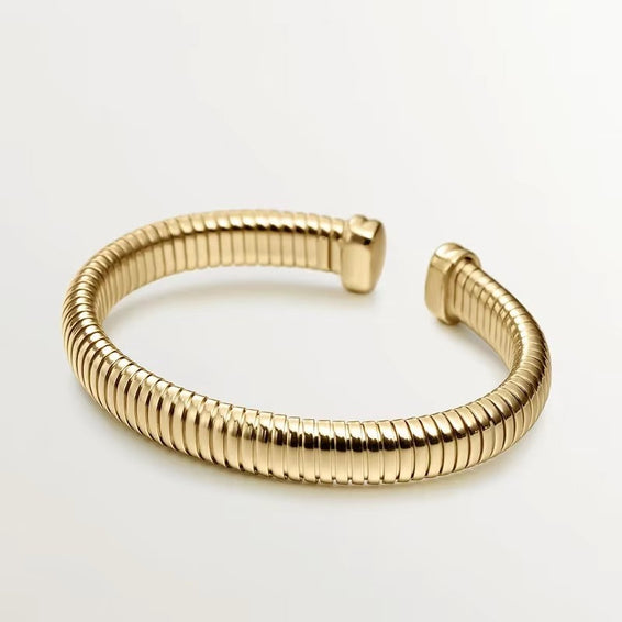 Chunky Ribbed Stretch Cuff Bracelet