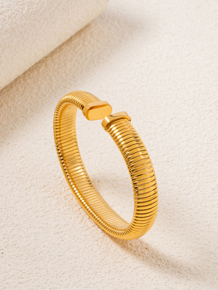 Chunky Ribbed Stretch Cuff Bracelet