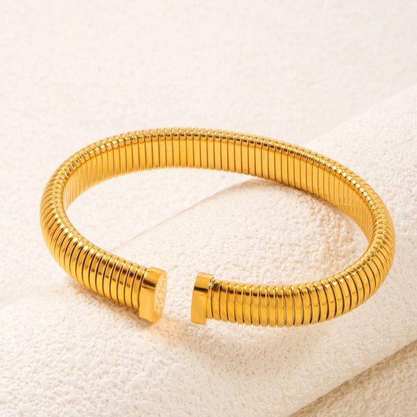 Chunky Ribbed Stretch Cuff Bracelet