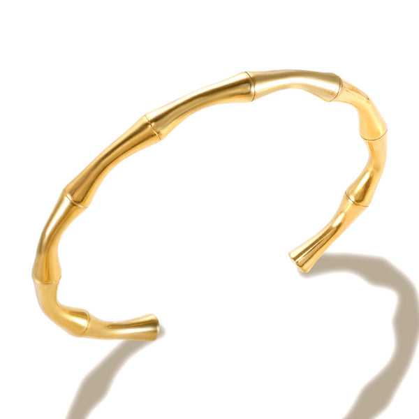 Gold Bamboo Cuff Bracelet