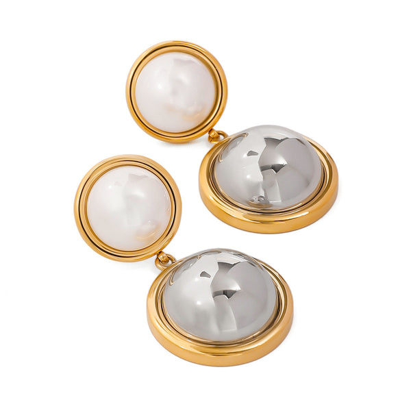 Double Circle Drop Earrings