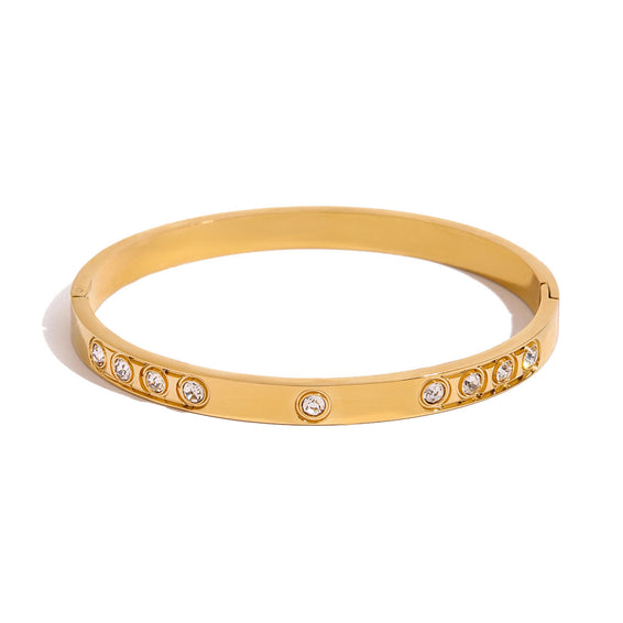 Round Diamond Bangle Bracelet