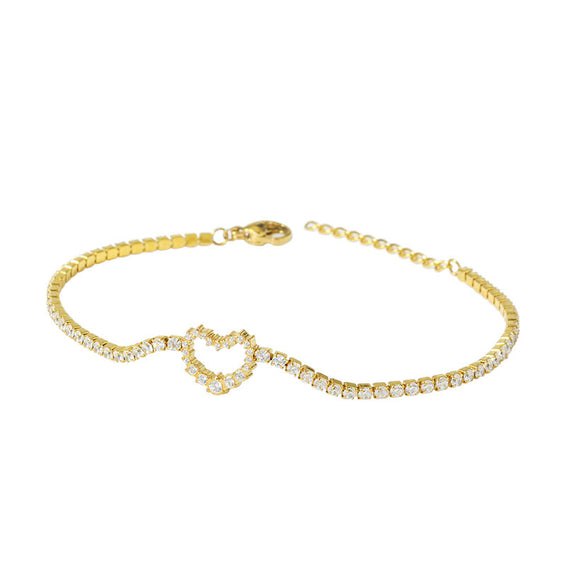 Heart Diamond Chain Bracelet