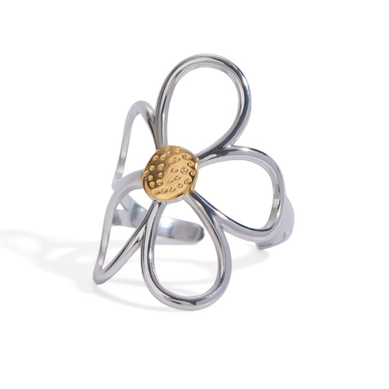 Silver Daisy Flower Ring