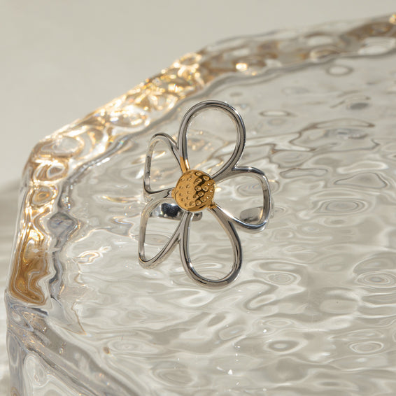 Silver Daisy Flower Ring