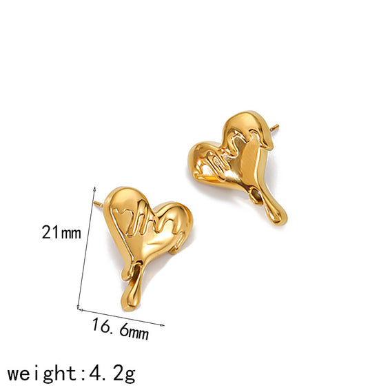 Dripping Heart Stud Earrings