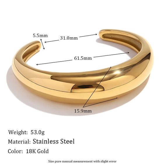 Plain Gold Stackable Cuff Bracelet