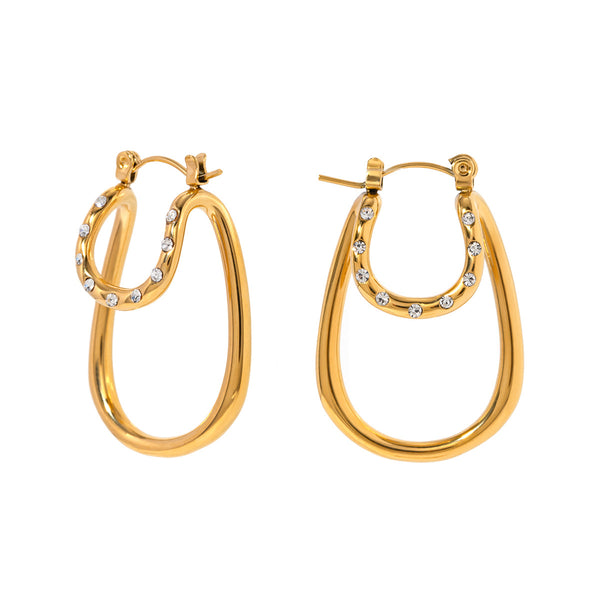 Double Oval Hoop Earrings