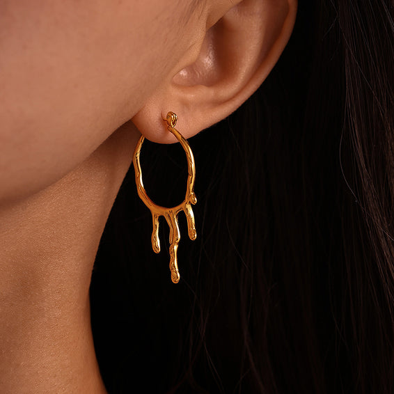 Round Dripping Hoop Earrings