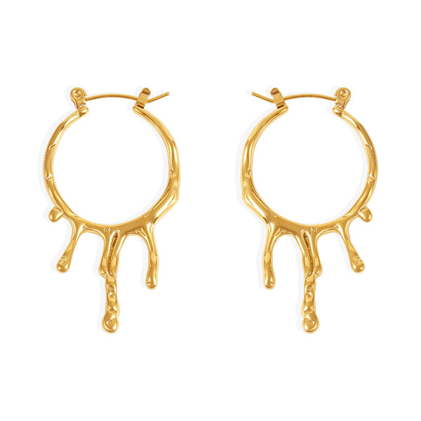 Round Dripping Hoop Earrings