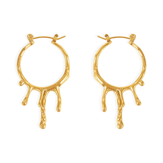 Round Dripping Hoop Earrings