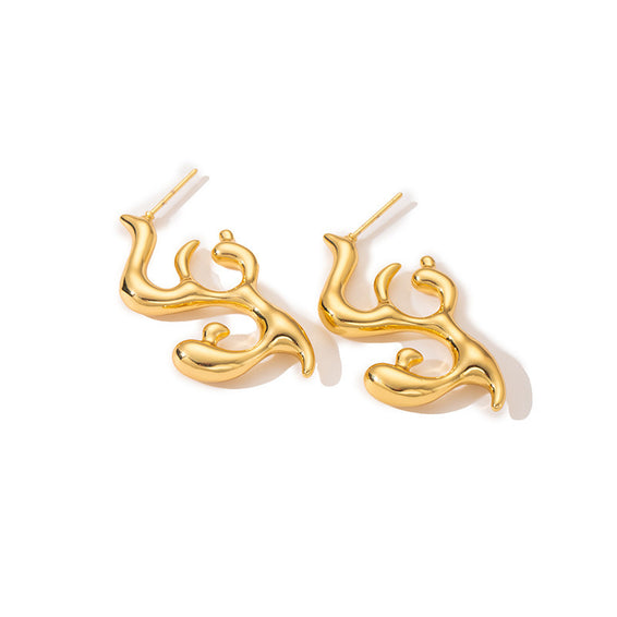 Golden Flame Drop Earrings